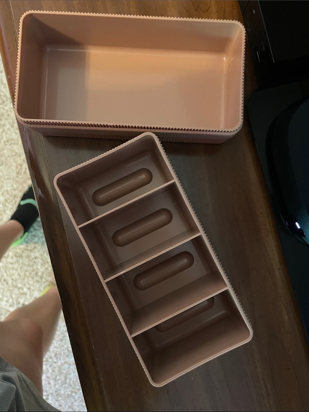 Kitsch Ribbed Accessory Box in Soft Blush - Picture 2 of 6